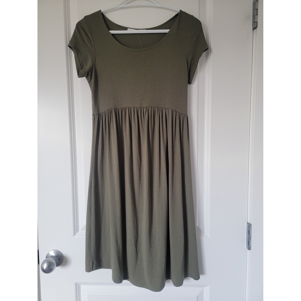 Chris & Carol Olive Green Casual Dress